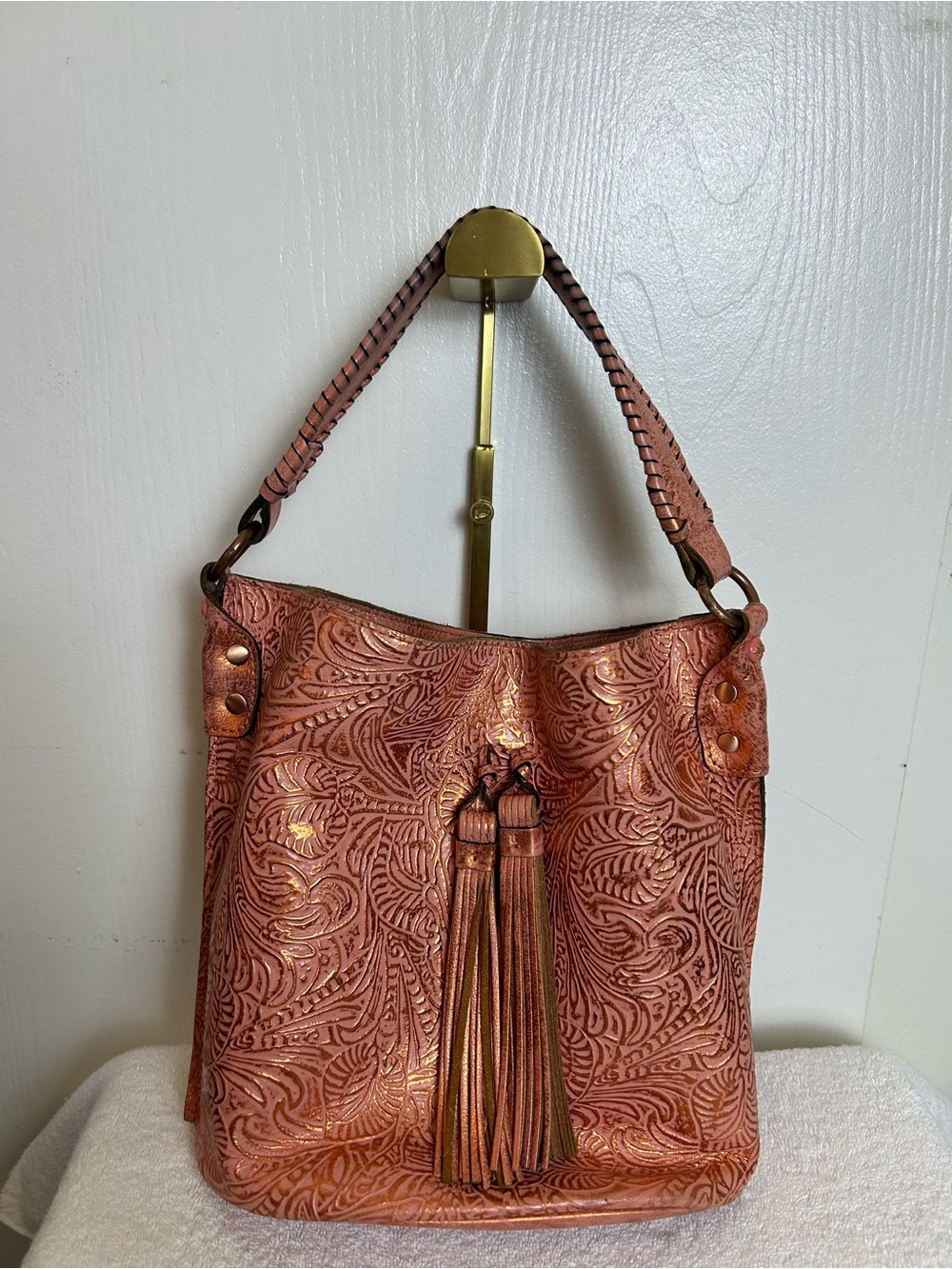 Patricia Nash embossed bucket bag